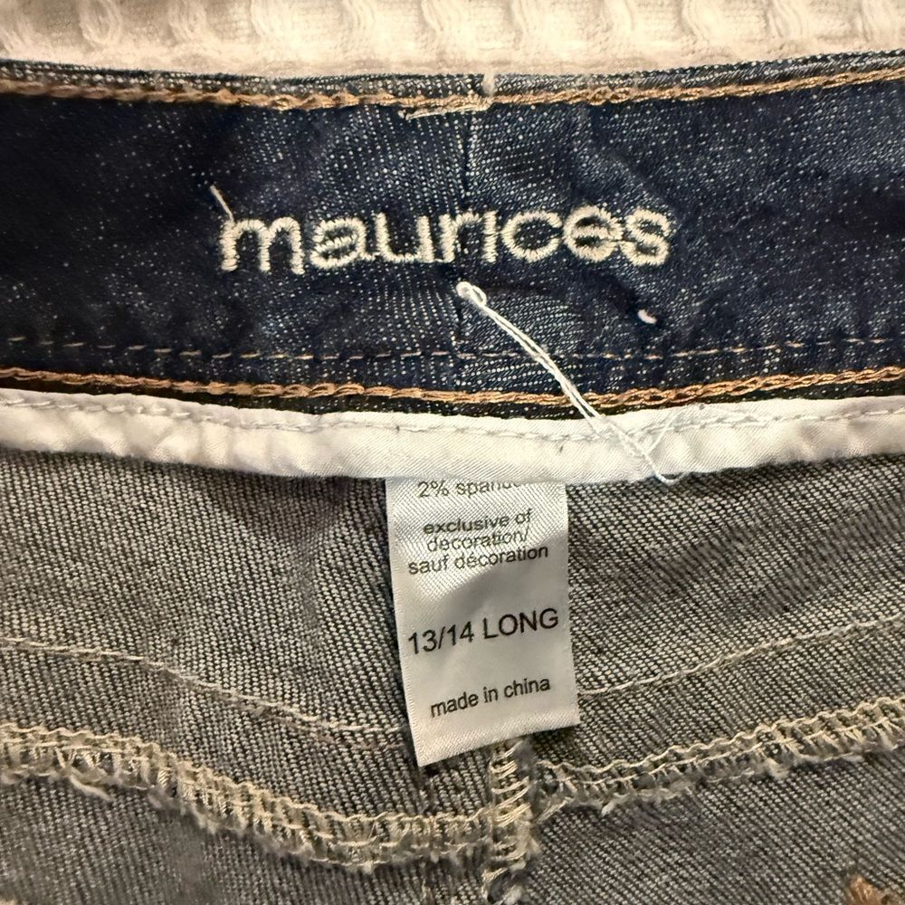 New Maurices Curvy Fit Taylor Dark Blue Boot Bootcut Jeans size 13/14 long tall - Picture 7 of 11